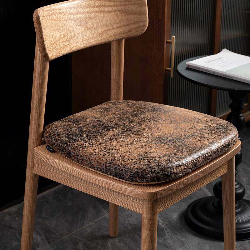 高档复古风麂皮绒马蹄形餐椅坐垫记忆棉防滑实木椅子软座垫屁股垫