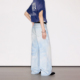 Deep Rain奶油蓝扎染复古水洗立体猫须宽松休闲百搭直筒牛仔裤