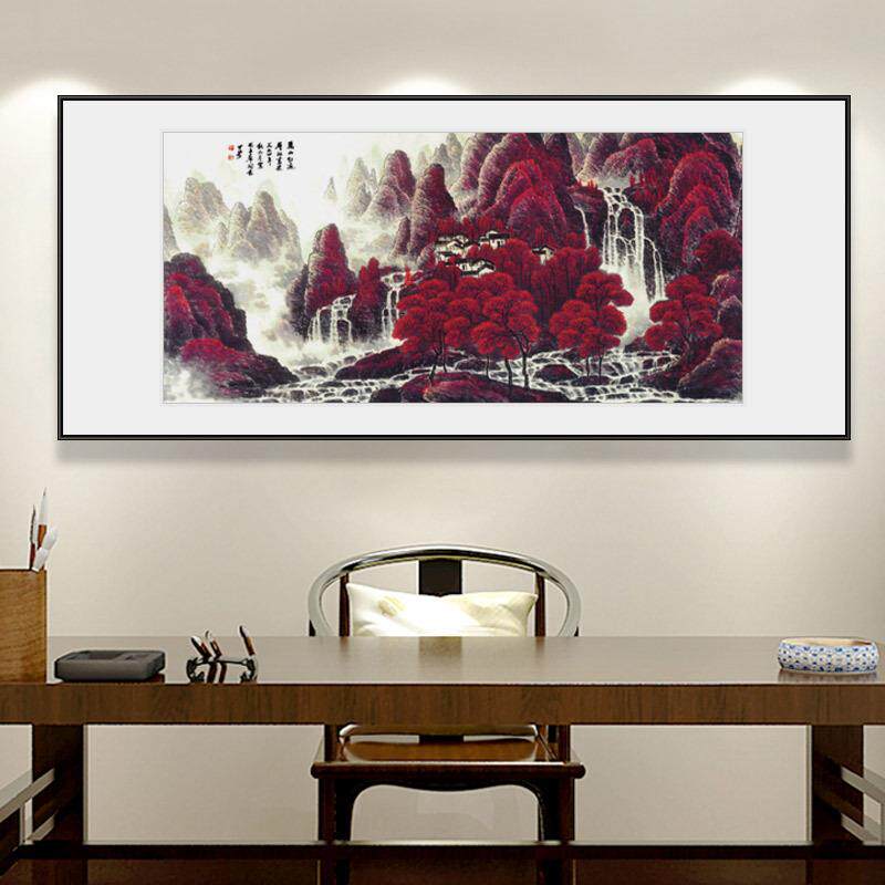 李可染万山红遍横版客厅山水画办公室国画中式走廊挂画仿古名画