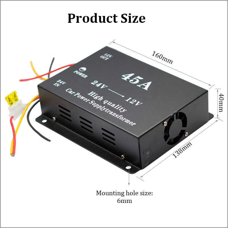 ONEGOL 30A40A50A60A电源转换器车载大功率24V转12V双风扇降压器