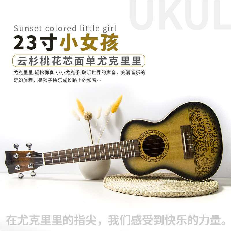 23寸高颜值实木儿童小吉他ukulele乐器 尤克里里乌克丽丽琴