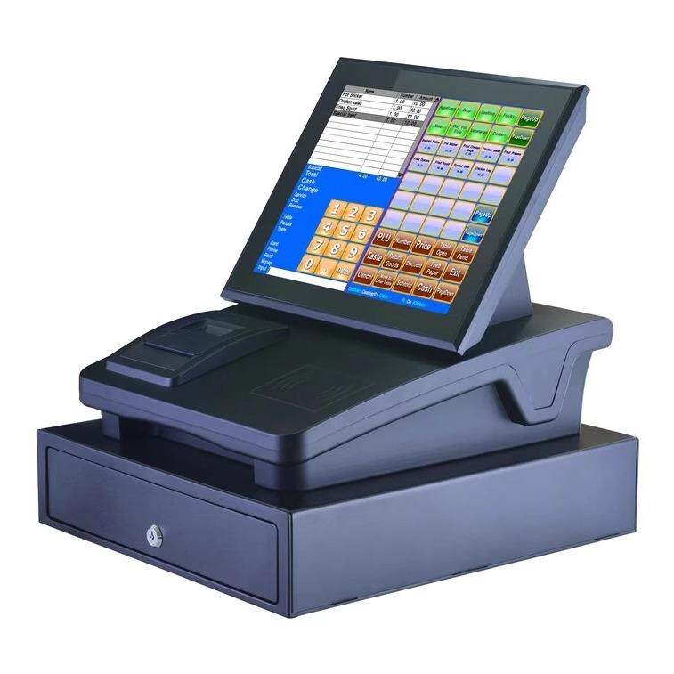 英文触屏收款机嵌入式触摸屏一体机餐饮/快餐收银机奶茶收款机