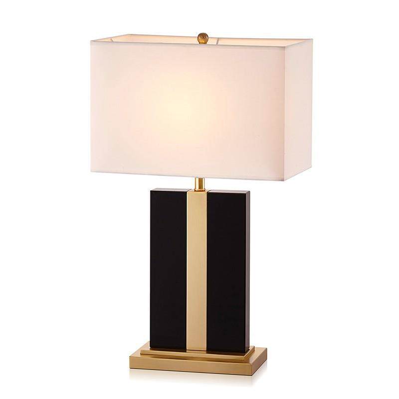 方形卧室台灯后现代轻奢样板间床头美式大理石客厅书房设计师灯具