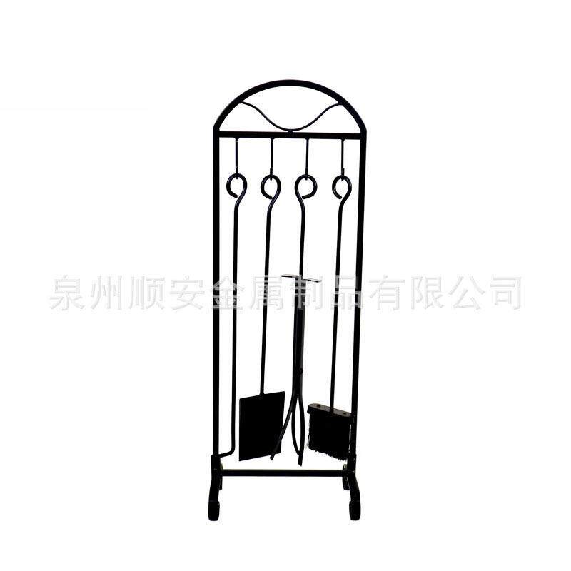 直销欧式火炉壁炉工具铁铲火钩火钳刷子铁艺烤炉用具四件套