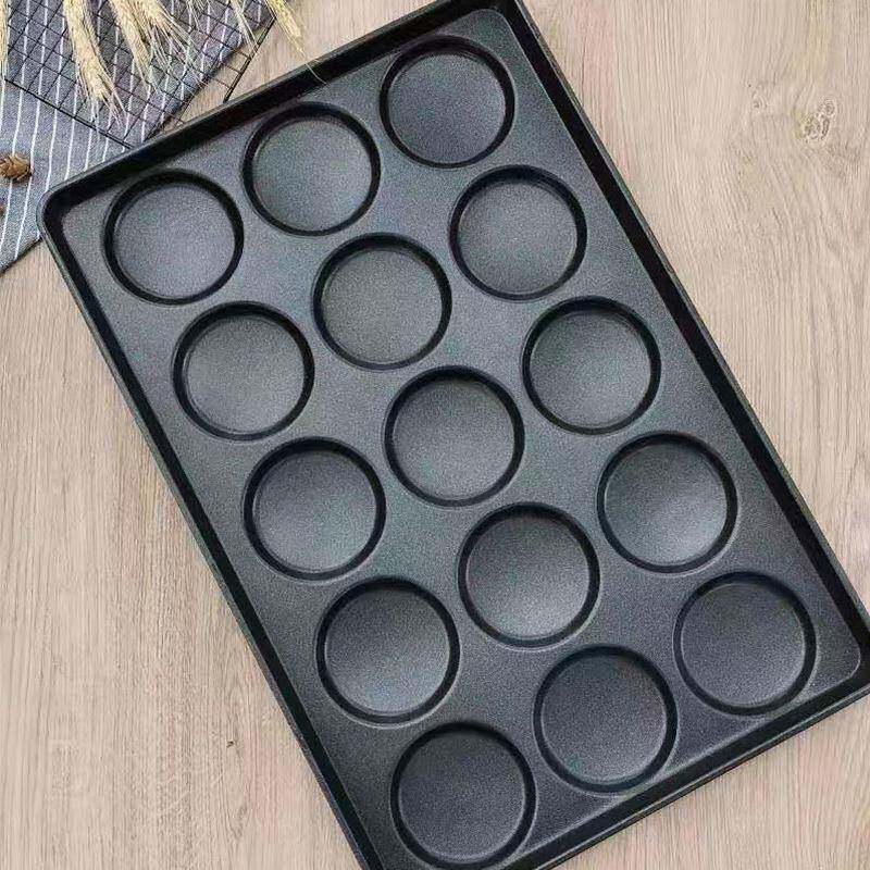 三国商用镀铝不粘汉堡面包烤盘模具4寸点心烘焙工具现货直发