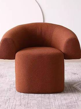 北欧轻奢单人沙发极简创意扶手蓝色沙发椅设计师简约现代阳台椅