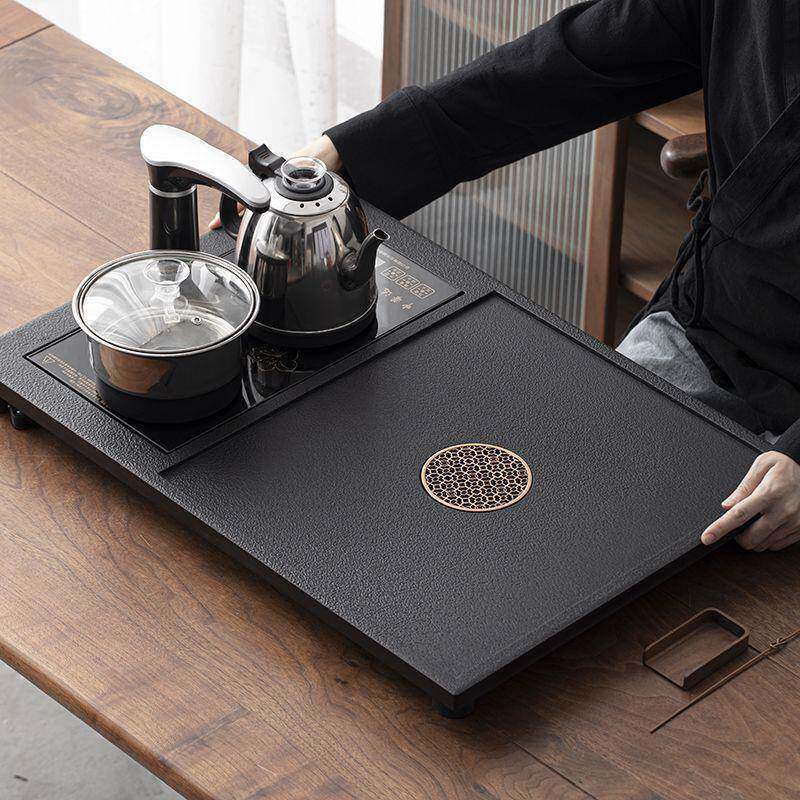 仿乌金石茶盘全自动一体茶具套装家用功夫电磁炉客厅大茶台天然