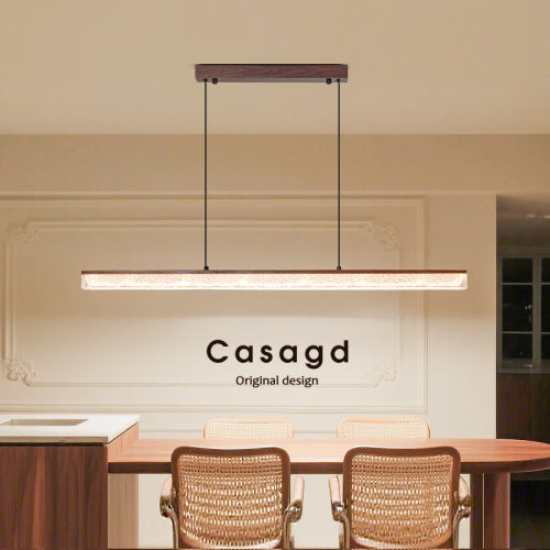 CASAGD法式中古风一字长条餐厅吊灯复古全光谱护眼餐桌吧台吊线灯