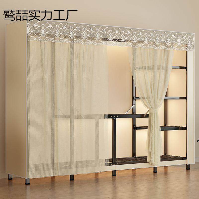 全钢架免安装折叠衣柜家用卧室出租房用加粗加厚布衣柜结实衣橱