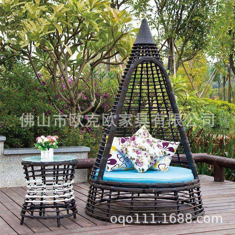 户外藤编休闲圆形藤沙发鸟巢藤躺床别墅露天落地藤椅沙发家具T687,智能设备,其他智能设备,淘宝优惠券,粉丝福利购,淘宝优惠卷