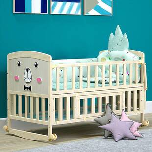 钰贝乐实木无漆婴儿床宝宝床儿童床加宽拼接大床新生儿小