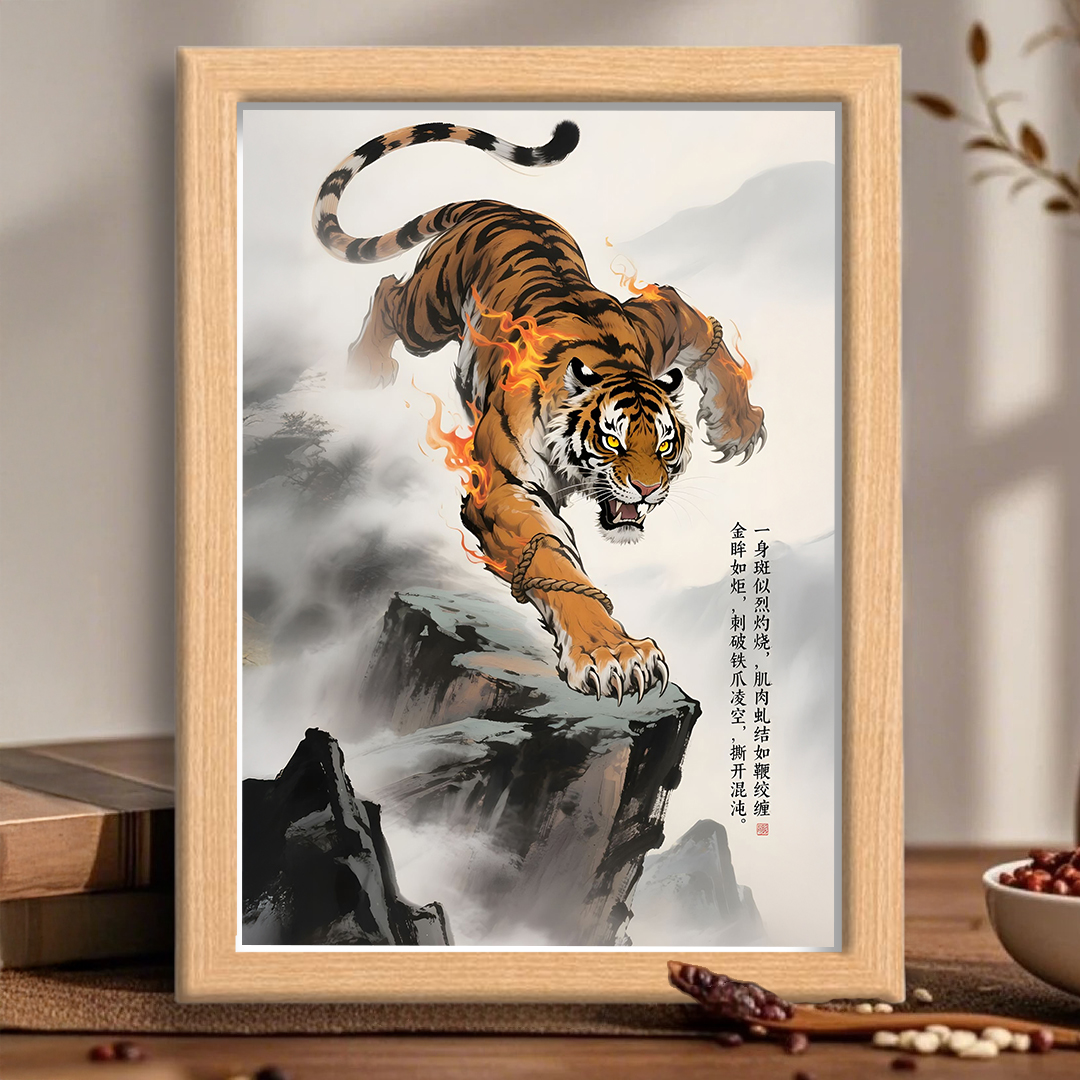 猛虎下山虎家居镇宅祝福相框