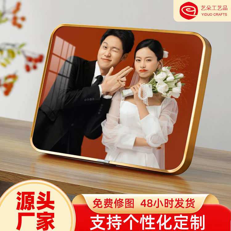 V45O相框10寸横框摆台水晶照片感相片画框装裱自装大尺寸金属