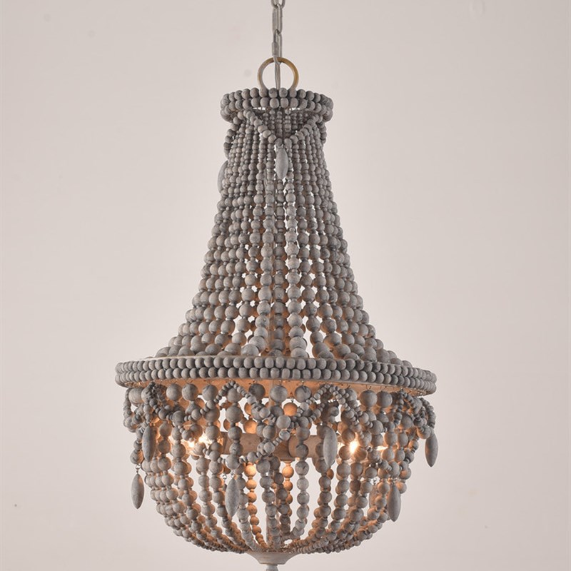 法式轻奢卧室吊灯客厅灯实木头装饰灯具儿童房公主美式复古餐厅灯