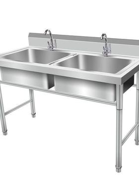 不钢商用房水槽锈单槽双槽水池带支架厨洗槽洗碗菜池消毒池MVH三