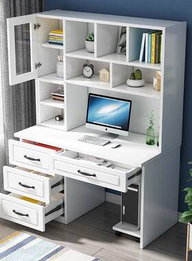 实卧木电脑桌简童易家用小脑户型儿书桌书架TM-ZJBS一体桌学生室