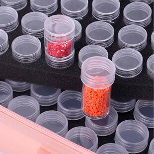 A新分品高档存款手提14式0格钻石画装瓶收纳盒美甲配件贮箱