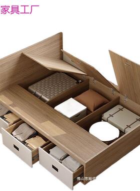 储架层物抽屉床现代简约空SWW间单人床踏踏米多纳承收重力强没有