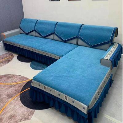 防滑沙发垫厚贵妃三面花边发pxx10050雪尼沙尔发垫四季通用加沙套