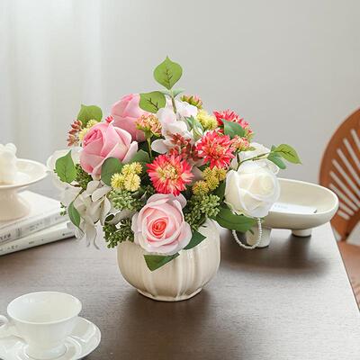 仿真花OOT艺套装家居花餐桌桌面绢轻奢摆件摆设假花花装饰花客厅