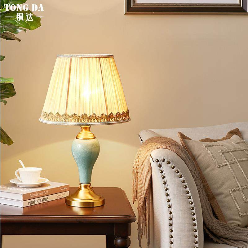美式卧室床台头陶瓷灯欧式简约样厅客书房装饰台2686灯板间房间客,家装灯饰光源,装饰台灯,淘宝优惠券,粉丝福利购,淘宝优惠卷