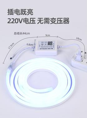 led霓虹柔性软带七彩220v220v色炫彩彩氛围灯条户外r变gb灯装灯饰