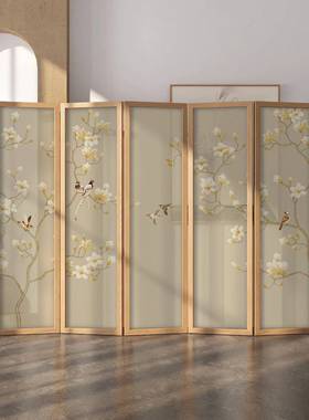 移动进门现代简约屏风隔断OIJ客古风屏卧室家折用折叠中式玄遮关