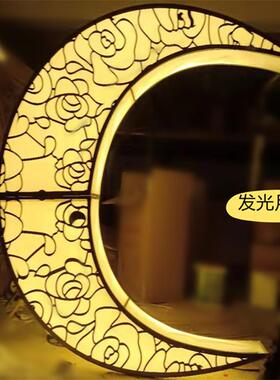 新款婚道具发光月亮摆件灯EAY箱道庆具酒礼艺店橱窗装饰拱门婚铁