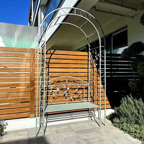 地式铁艺拱GM2031门花属架架户外庭落院金双人椅花园铁线莲爬藤葡