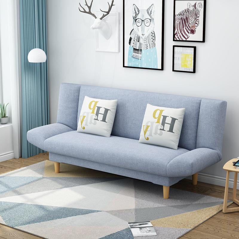 懒人布艺沙发折出租房客厅小户型可叠沙新发床两室用卧公寓简见描