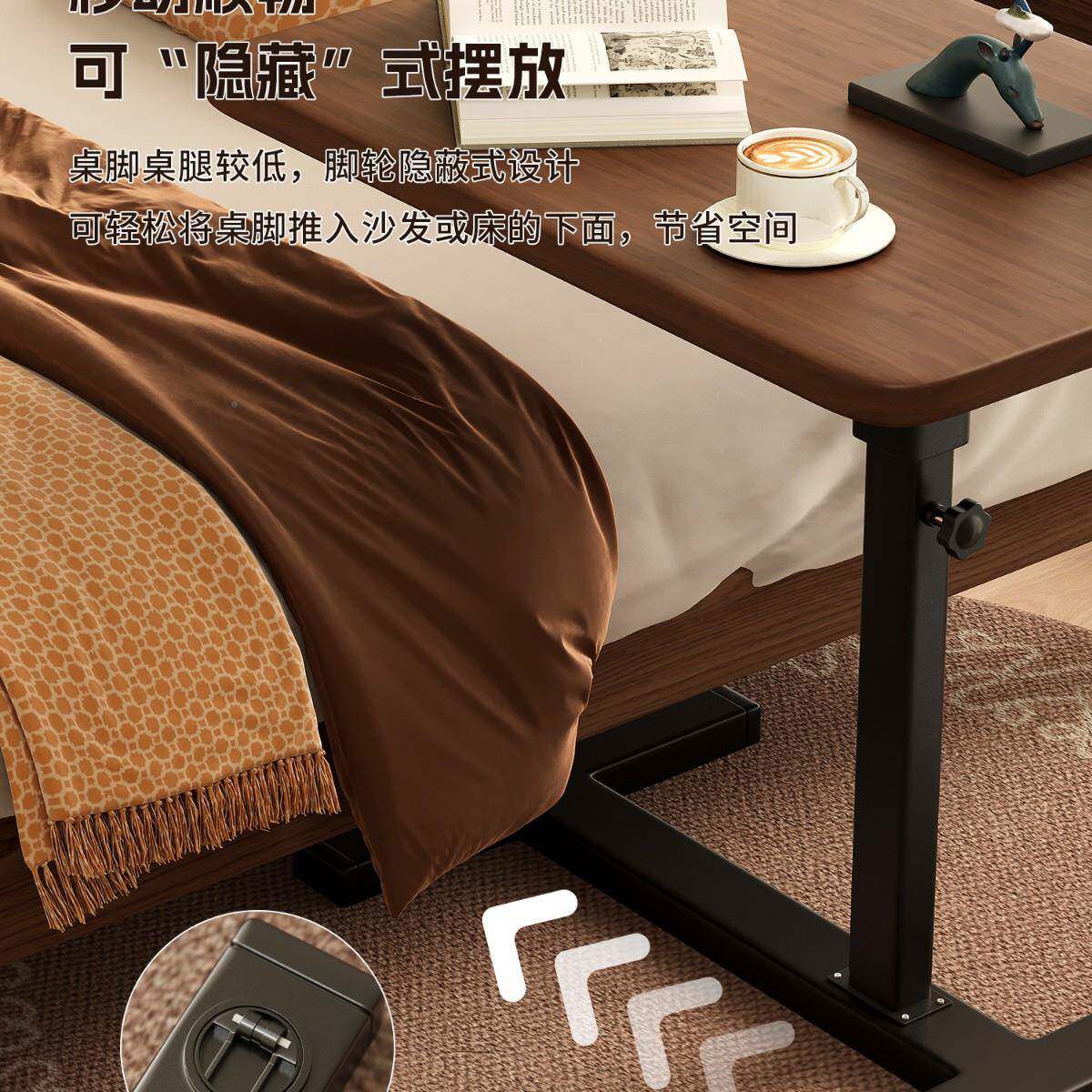 床手动升降桌升降电脑桌可折叠发移动书桌厅沙边几客卧室学习桌子