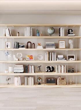 FAN亚克力实层木墙上书柜展示架多创置物架落地靠客厅意悬墙浮收