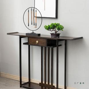实木玄关台轻门厅供景985桌香案新中关式简约客厅条案端台玄柜奢