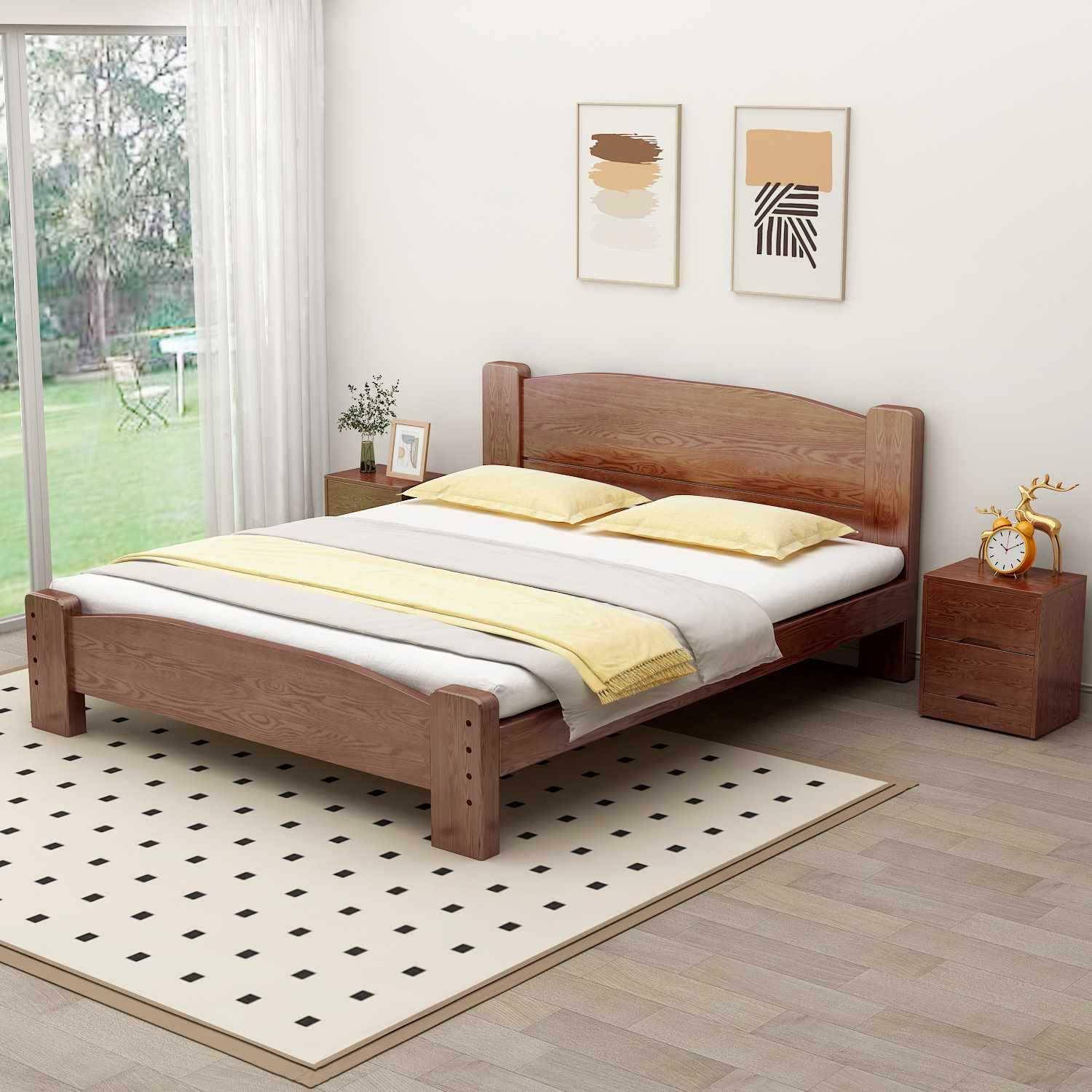 橡.胶实木床1.1米1.2米1.3米1.4米1.5米16米1.7米21.8米2KRJ.m木