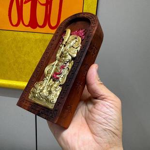 龙虎山天然二牌枣YMI木武财神关公令关圣帝君敕令牌手描工金关爷