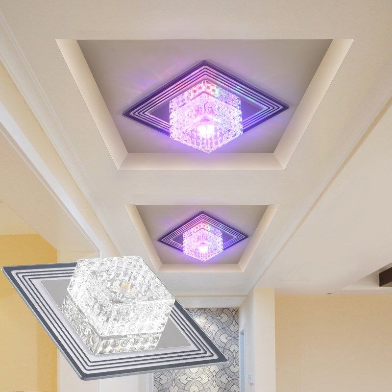 LED新款正方形LED过道走廊灯玄关灯5W嵌入式现代简约家用射灯