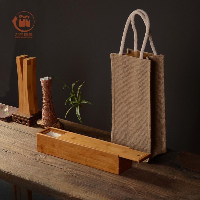 [抽盖竹36*8软包盒]竹盒茶叶盒竹礼品盒加厚板材长方形抽盖式竹盒