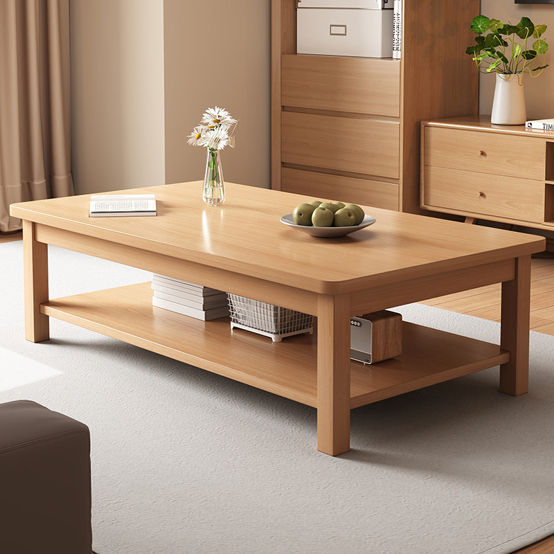 实木茶几客厅家用2024新款小户型办公室茶桌简约阳台长方形小桌子