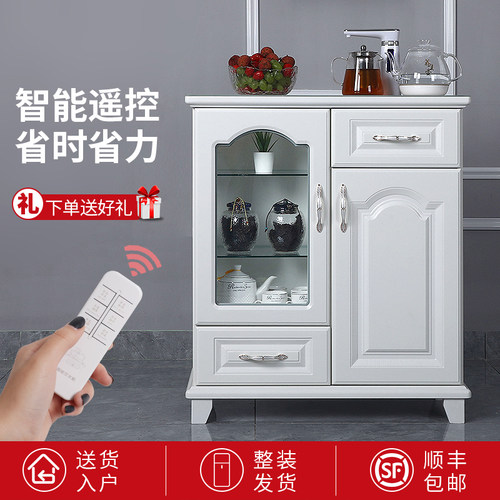 笛浪实木茶吧机 欧式全自动茶水柜下置水桶智能中式饮水机餐边柜