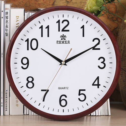 霸王12英寸现代时尚简约清晰家用挂钟客厅卧室静音商务挂表