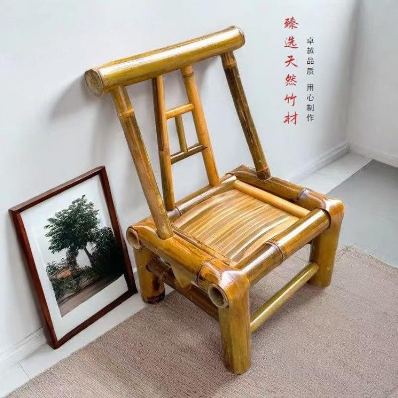 竹椅子老式纯手工靠背椅竹编户外家用复古桌椅休闲竹家具餐桌椅子