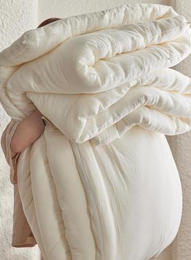 A类纯白色全棉雾感纱蚕丝蛋白被子母婴级柔软亲肤裸睡四季被芯+++