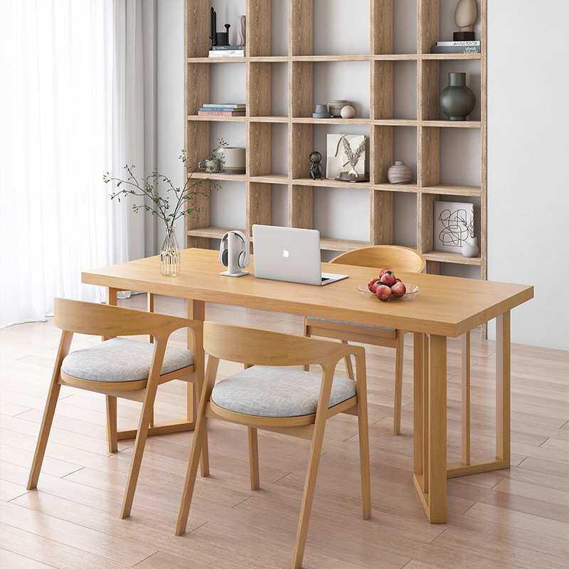 现代简约全实木单人办公桌  小户型书房书桌电脑桌工作室老板桌