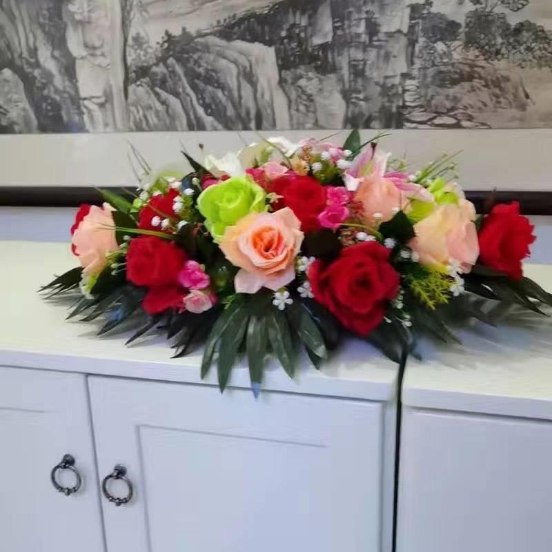 仿真花会议桌花酒店办公室商务装饰花摆花塑料假花演讲台花前台花