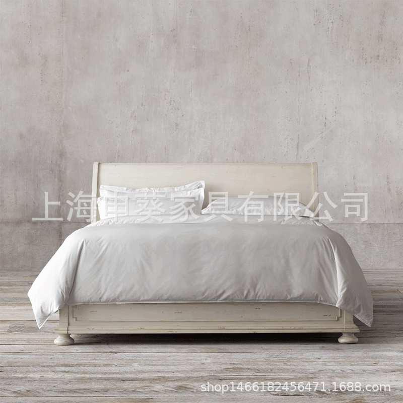 美式家具实木床1.5米双人床橡木床现代简约1.8米床样板房小户型
