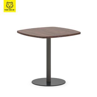 广东虎一办公家具洽谈桌圆桌会议桌钢制铁盘脚接待休息咖啡桌佛山