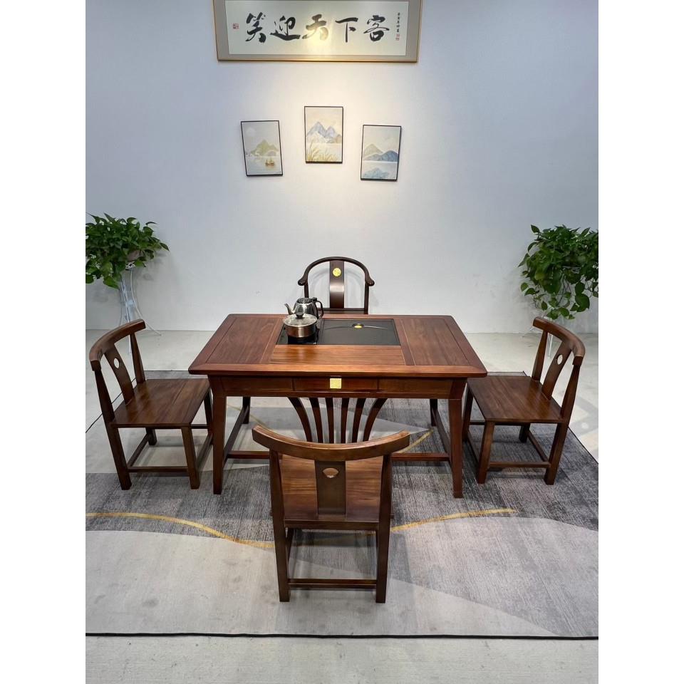 热销 新中式花梨木实木茶台 茶桌椅组合客厅阳台家用干禅意泡茶桌