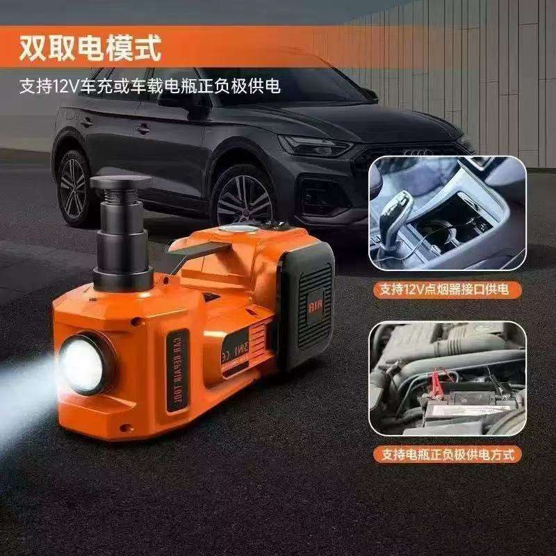 跨境供应12V车载电动液压重型千斤顶越野助力器充气泵三合一换胎