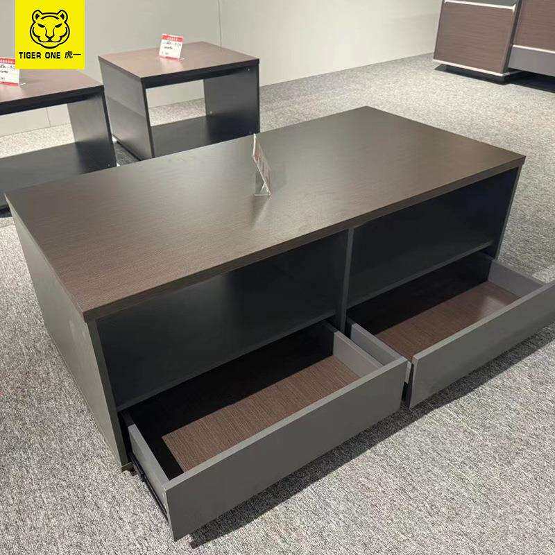 广东虎一办公家具办公室茶几简约现代长短小方形沙发茶几带抽屉斗