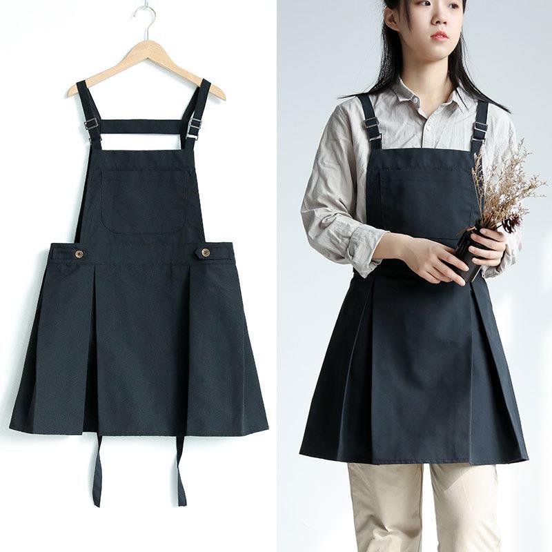 围裙家用厨房餐厅工作服印logo女士围腰发廊奶茶店花店烘焙服务员